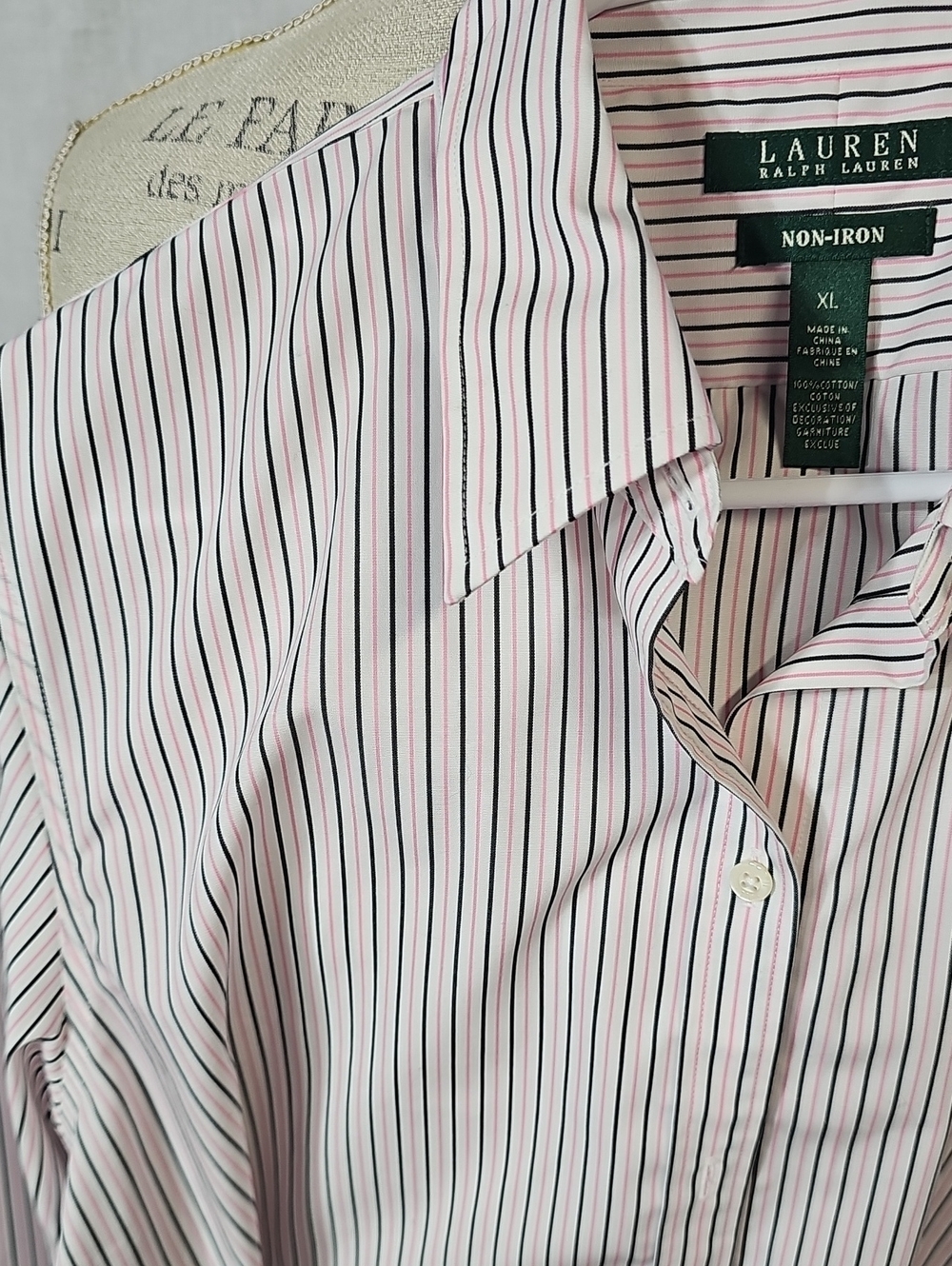 Ralph Lauren Womens Pink and White Stripe Dress Shirt - Picture 2 of 3